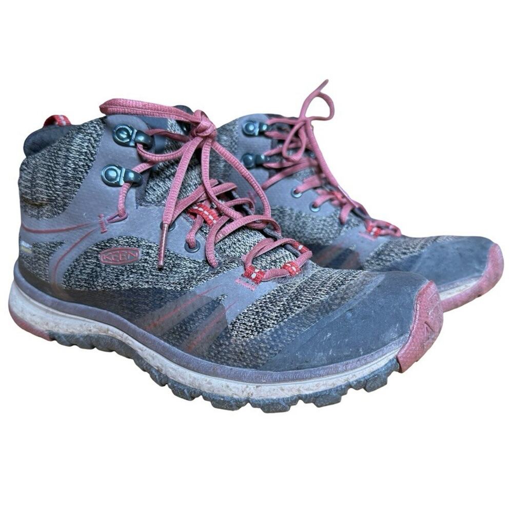 Keen Terradora II Mid Waterproof Hiking Boots Brown Lace Up Shoes Ankle sz 7